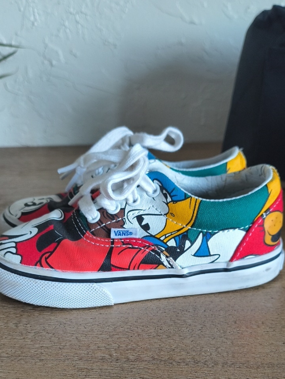 Vans Kids Canvas Sneakers in Red, Teal, Yellow & White